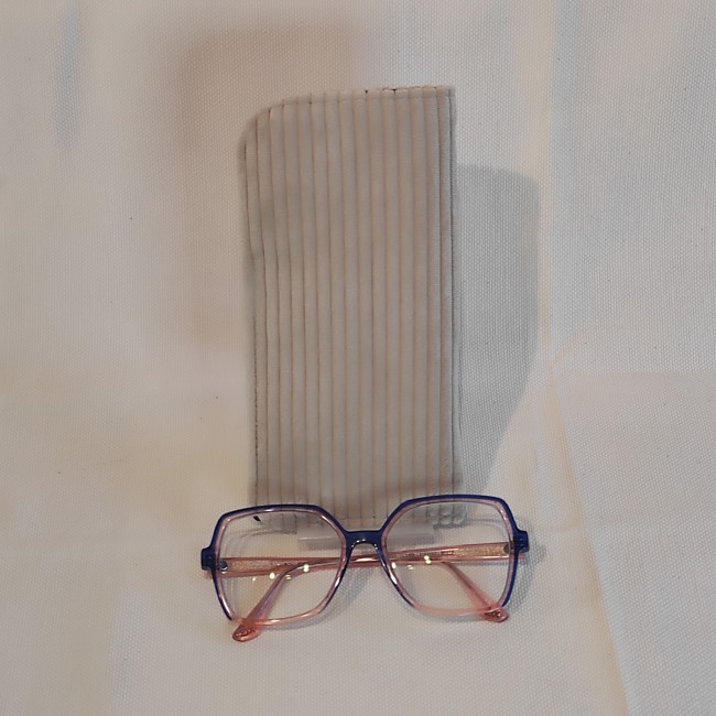 étui lunettes velours côtelé beige 3
