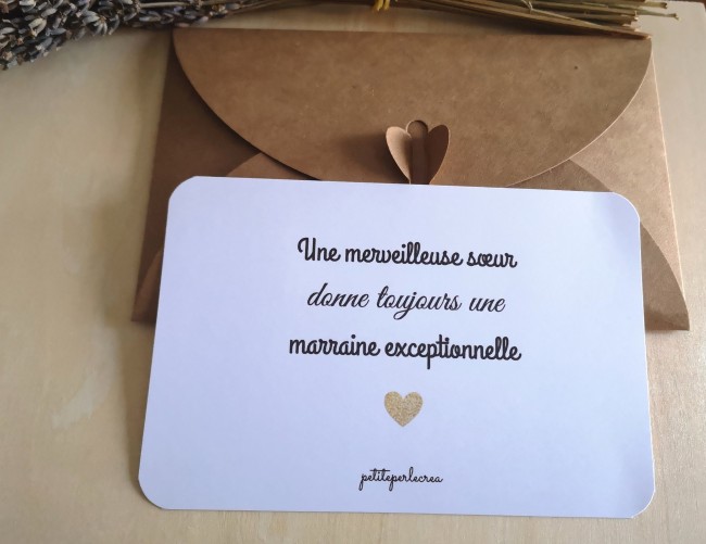 carte une soeur merveilleuse + enveloppe kraft