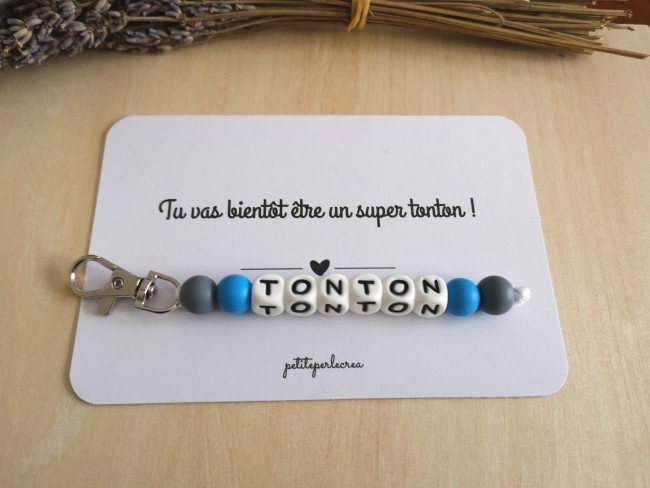 Porte clé annonce grossesse tonton, cadeau personnalisé super tonton