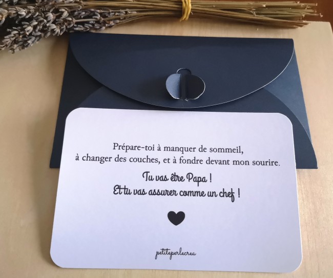 Carte + porte clé annonce grossesse papa
