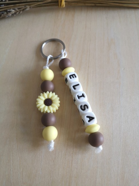 porte clé fleur jaune (2)