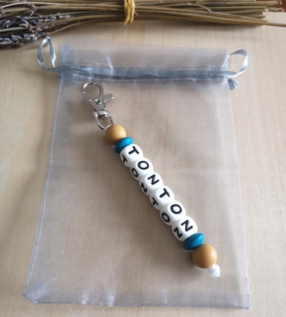 pochon porte clé amande vert lin