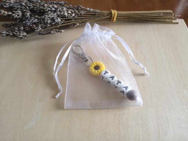 pochon porte clé jaune