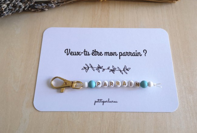 Carte annonce grossesse parrain+porte clé acrylique,cadeau parrain...