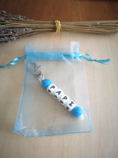 pochon porte clé siliocone bleu