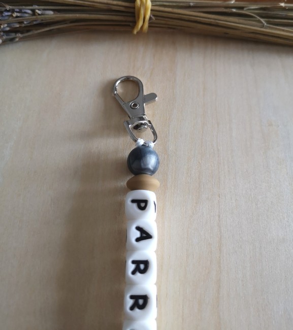 porte clé argenté cappuccino haut