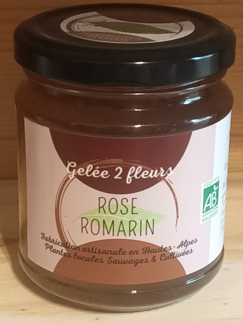 Gelée 2 fleurs  ROSE-ROMARIN