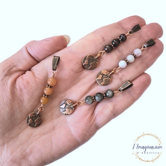 Pendentifs Cyrienne - Aventurine orange, grenat, kunzite, obsidienne...