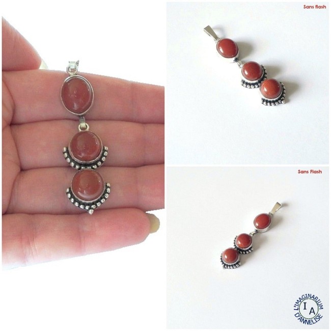 Pendentif Awa - Cornaline sur argent