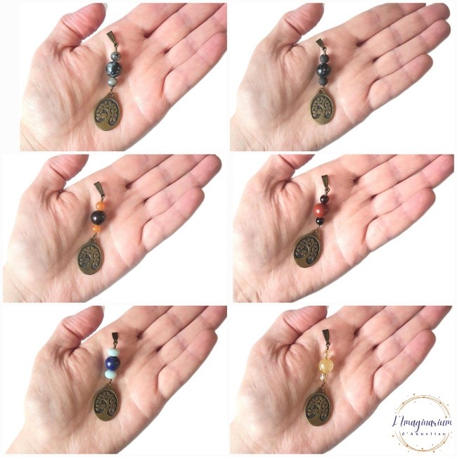 Collection Oshin - Pendentifs unisexes en pierres naturelles sur...