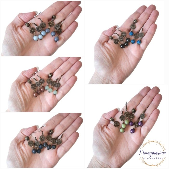 Collection Anathilde - Parures en pierres naturelles sur métal...