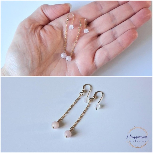 Boucles d'oreilles Arcandia - Kunzite sur goldfilled