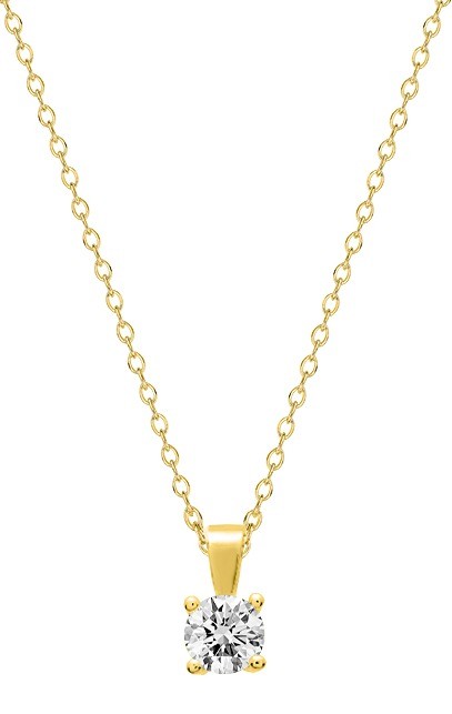 Collier chaîne forçat plaqué or et oxyde de zirconium 6 mm serti griffes