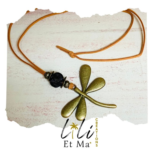 sautoir libellule bronze Lili Et Ma Créations (2)