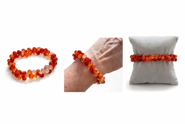 Bracelet pierres naturelles cornaline lili et ma creations artisanal