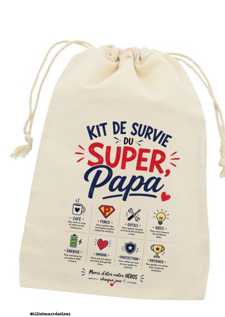 pochon lili et ma créations kit de survie super papa