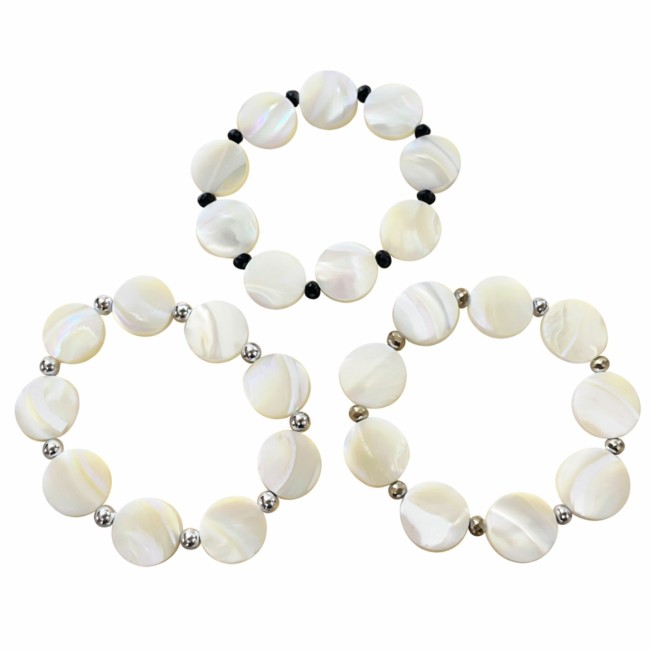 Bracelet pierres nacre perles dorées lili et ma creations (3)