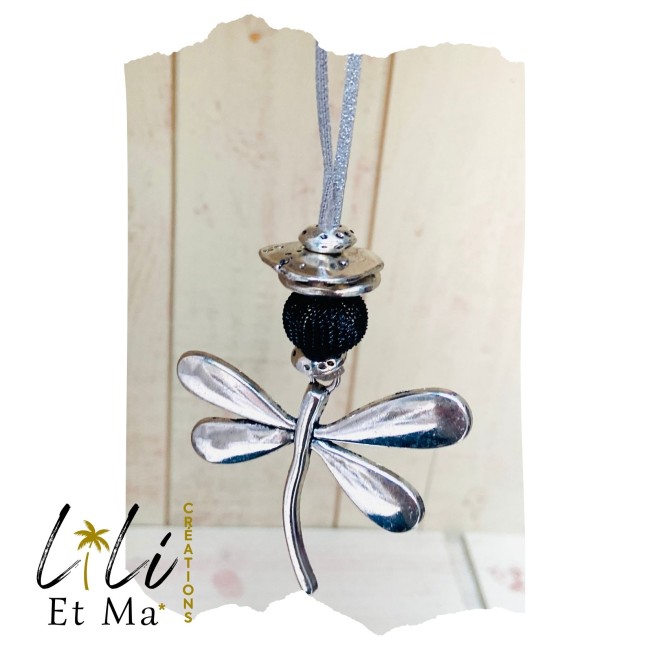 Sautoir libellule argenté bohème chic