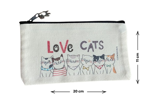 Trousse  coton "Love cats"