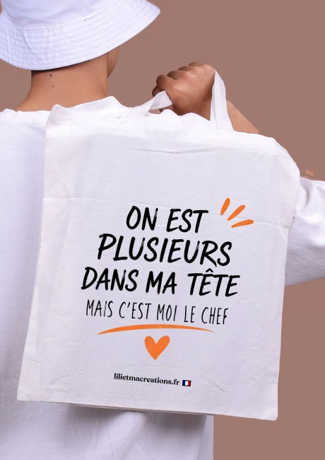 _tote bag on est plusieurs dans ma tete Lili et ma créations