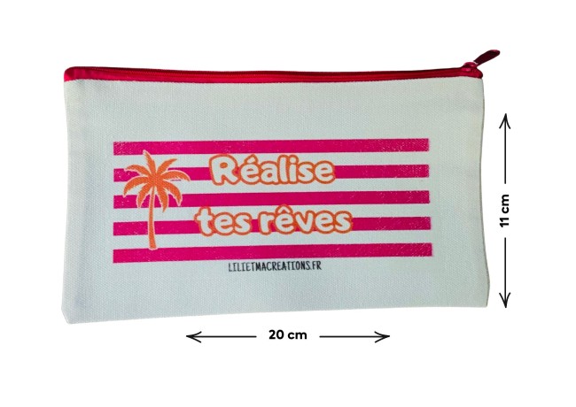 Trousse  coton "Réalise tes rêves"