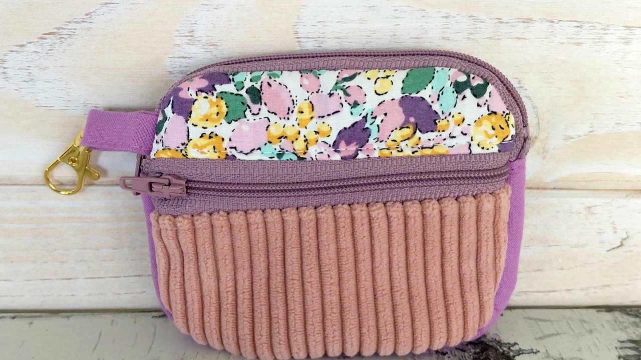 porte monnaie duo zip pétale fait main