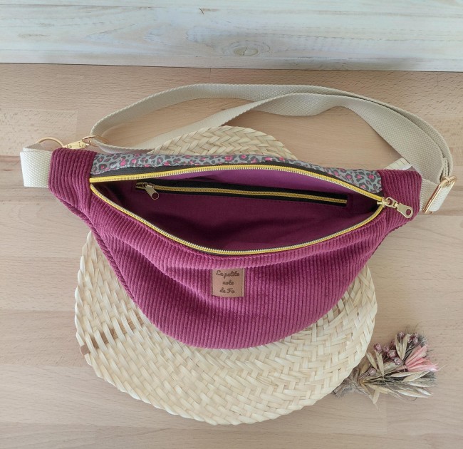 intérieur sac banane prune sauvage fait main
