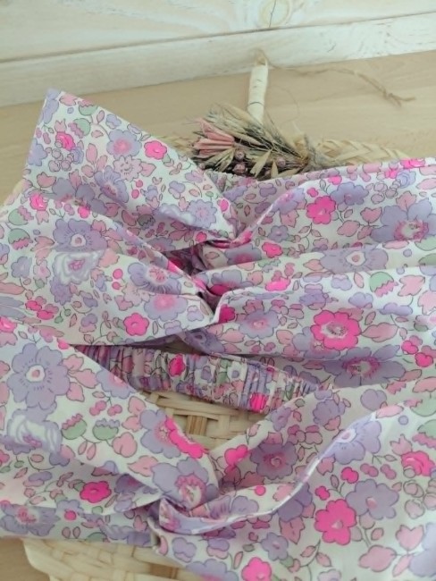 bandeau coton liberty lilas femme