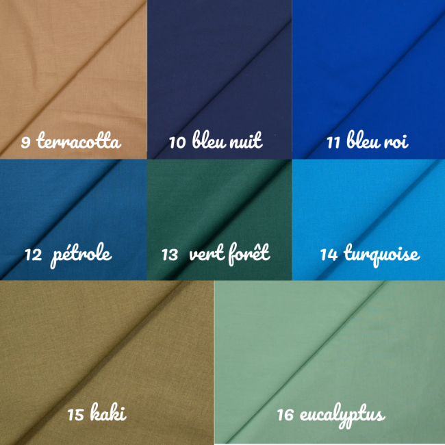 Tissus unis – Coloris disponibles