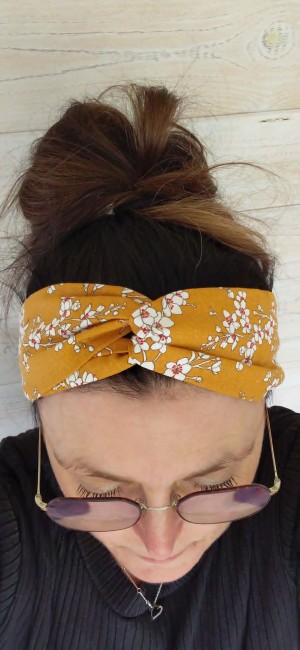 bandeau miel fleuri fait main porté femme