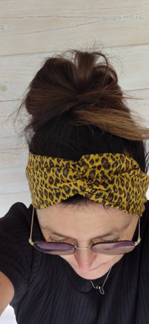 bandeau leopard porté femme