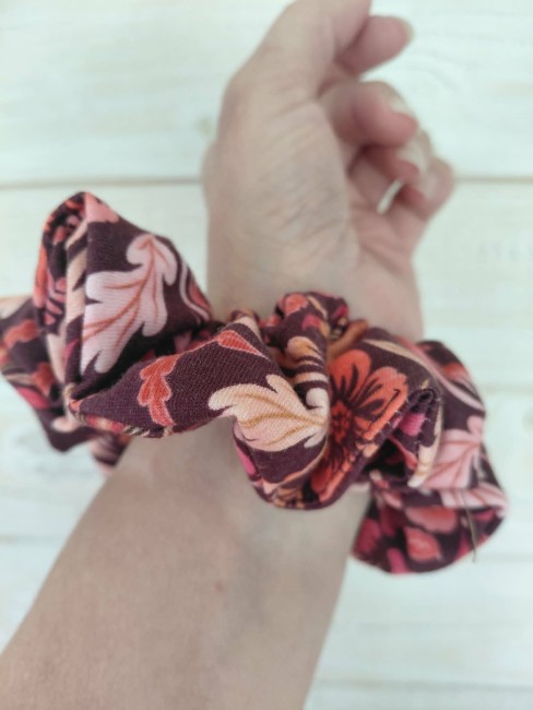 accessoire cheveux jersey fleuri fait main