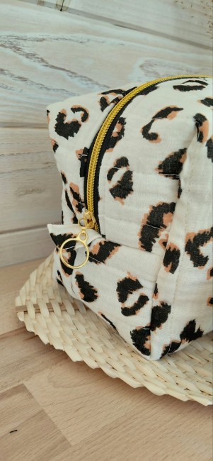 trousse-de-toilette-savane-cote Trousse Savane en tissu coton matelassé léopard
