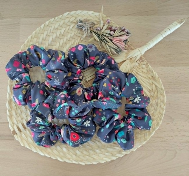 chouchou coton coloré femme fait main