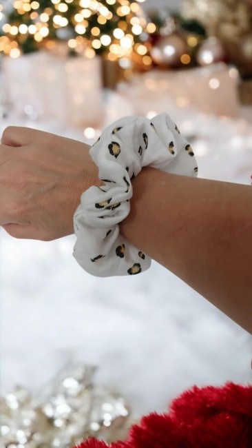 Chouchou Wild – Imprimé Léopard avec touches dorées