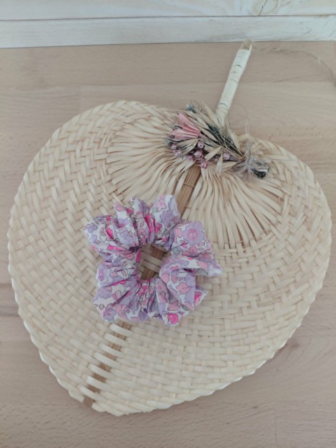 chouchou liberty betsy fluo lilas fait main
