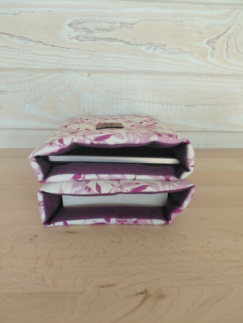 intérieur coton violet housse de livre artisanale