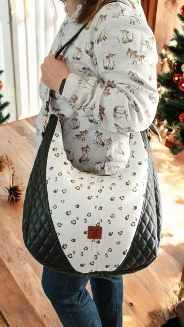 Sac à main Sam Wild – Léopard chic & simili noir fait main