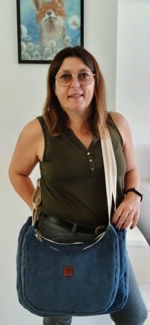 Sac Knox Corduroy Bleu les deux