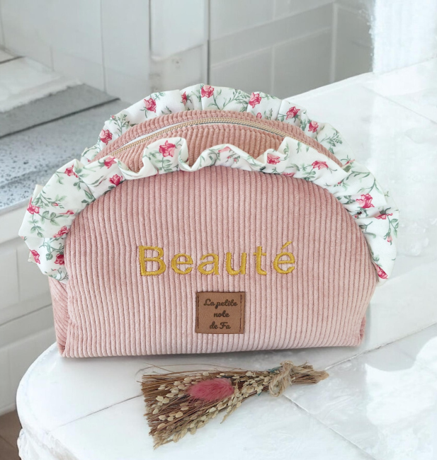 Trousse demi-lune Rose