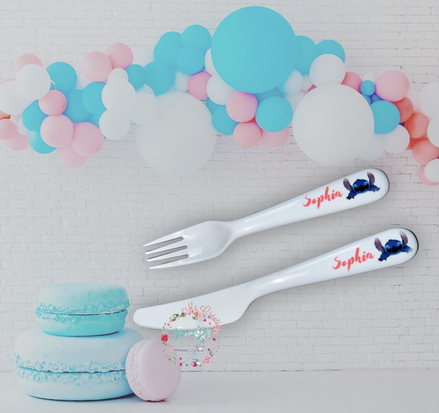 Ensemble De Couverts Pour Bébé Happy Dots Bleu - Fourchette Et Cuillère à Bords Arrondis - Sans BPA