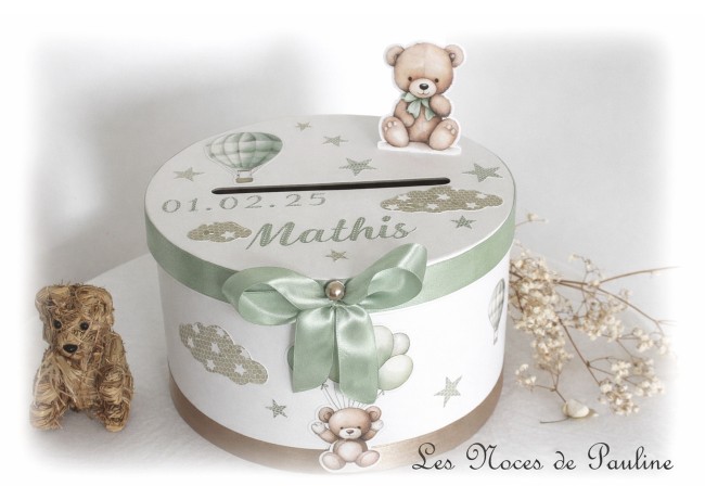 urne ourson vert a