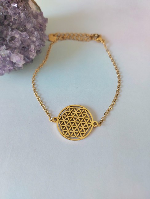 Bracelet fleur de vie doré