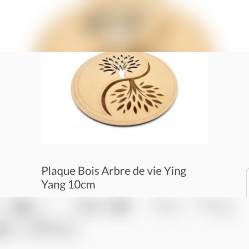 Plaque de rechargement arbre de vie/Ying Yang 10cm