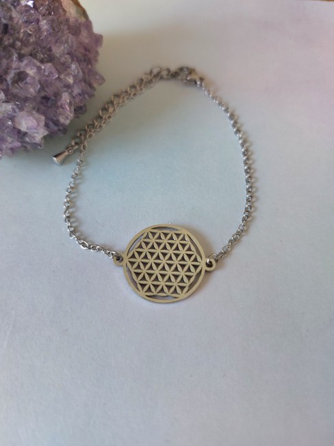 Bracelet fleur de vie argenté
