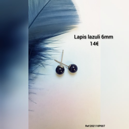 Boucles puces Lapis-Lazuli 6mm