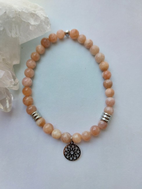Bracelet Pierre de soleil 6mm argenté