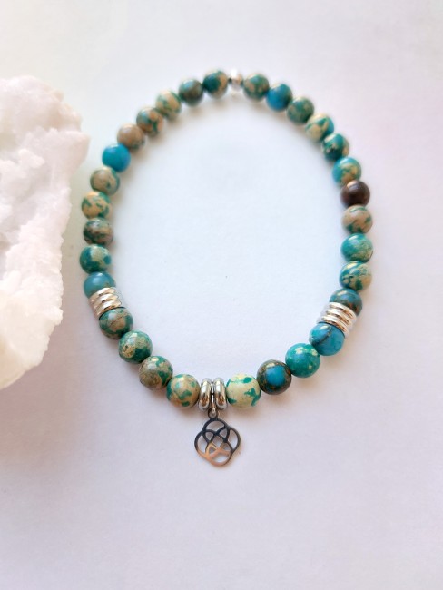 Bracelet Jaspe Aqua terra 6mm