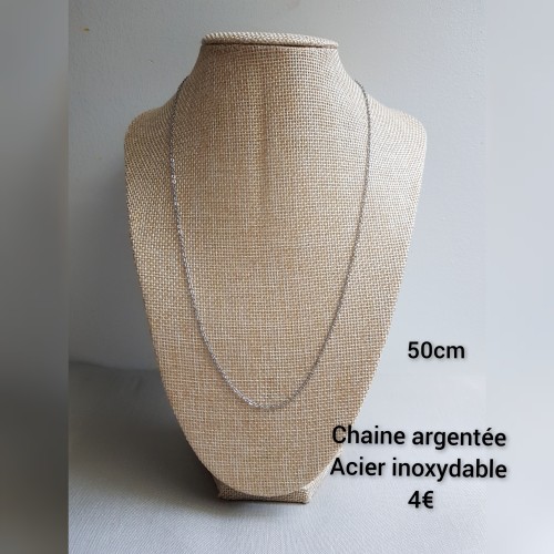 Chaîne argentée 50cm
