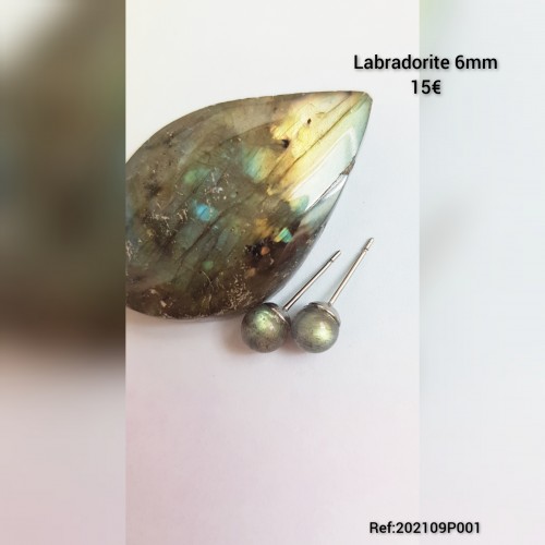 Boucles puces Labradorite 6mm